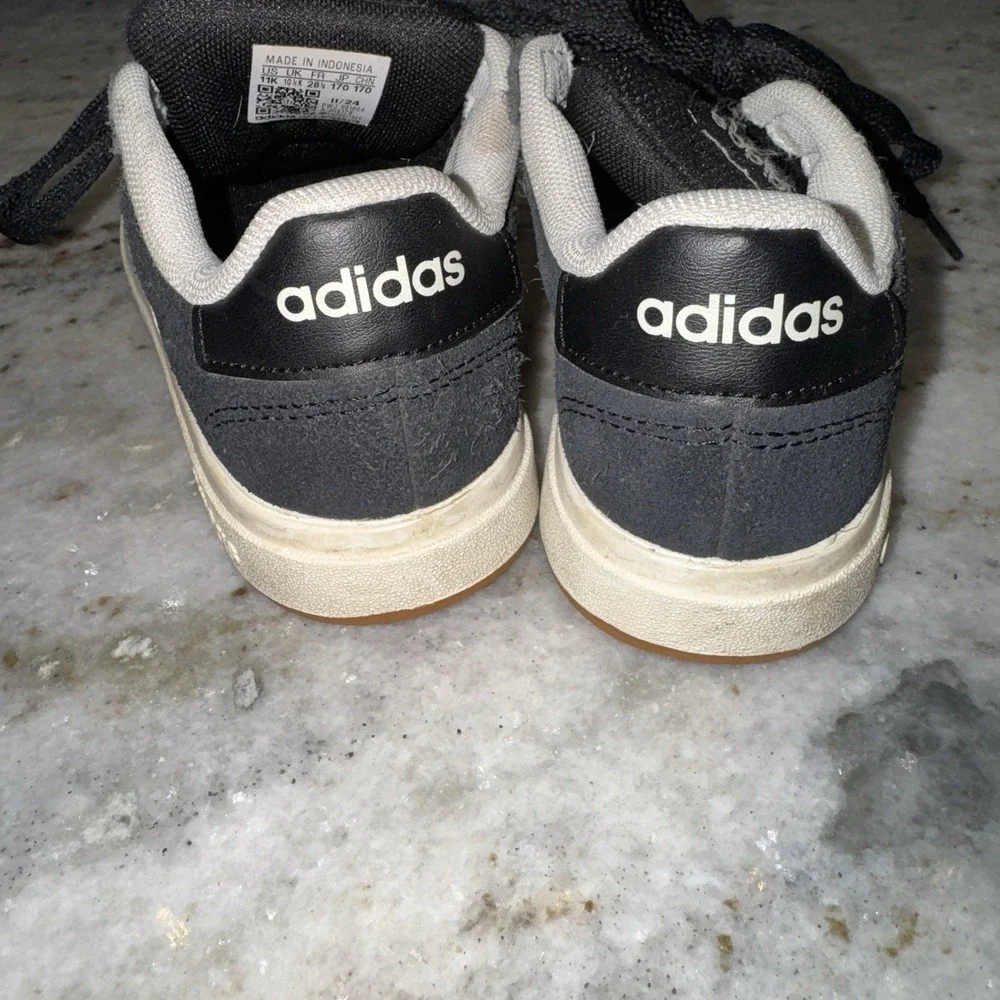 Adidas Grand Court 00s Core Black White Suede Lace Up Sneakers Toddler 11 K